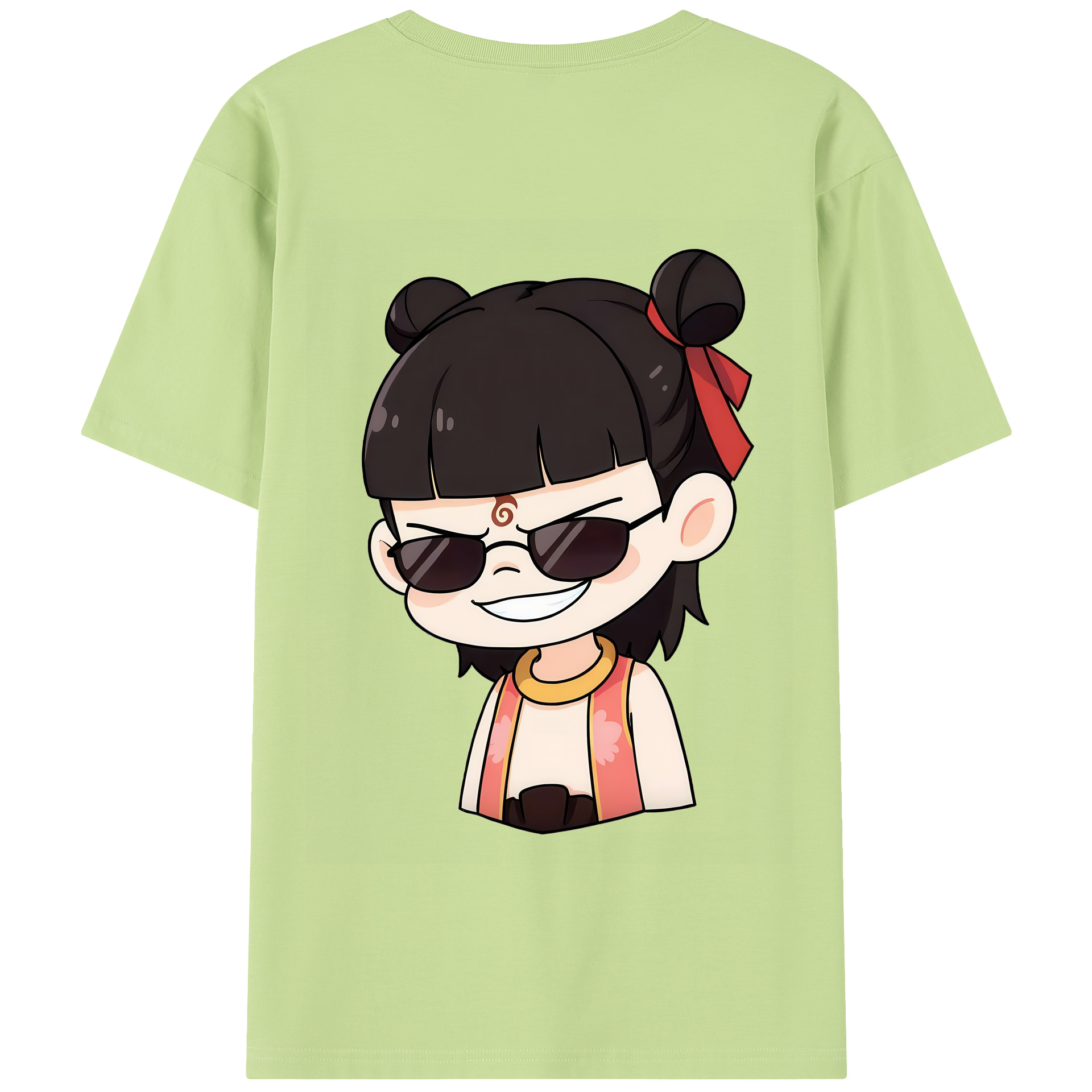 （画像用） Ne Zha 2 ナタ 魔童の大暴れ 綿100％半袖Tシャツ（背面プリント）